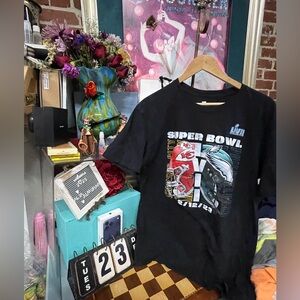 NFL Super Bowl LVII KC Chiefs Eagles Dueling Helmets Short Sleeve